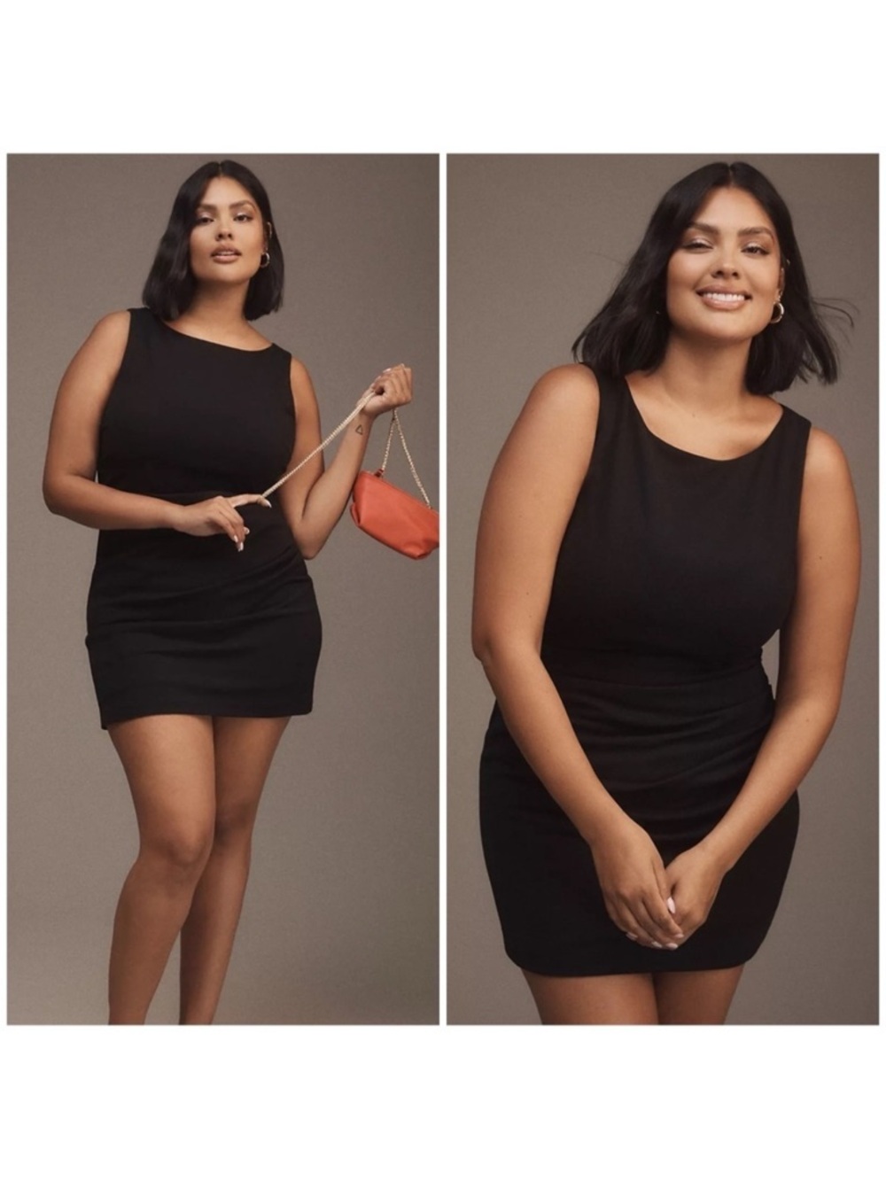 BHLDN Blair Stretch Crepe High Neck Mini Dress in Black